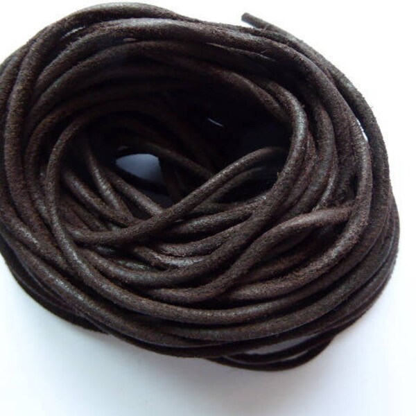 1.70 m round brown suede strip 3 mm