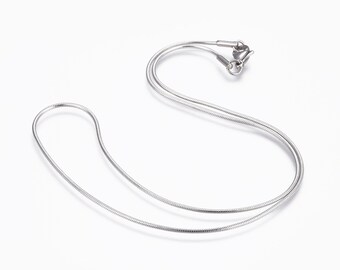 Collana serpente in acciaio inox argento,50 cm,venduta da due