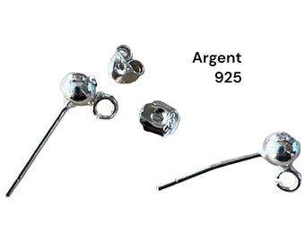 Tige d'oreille en argent 925 avec papillon 1 paire