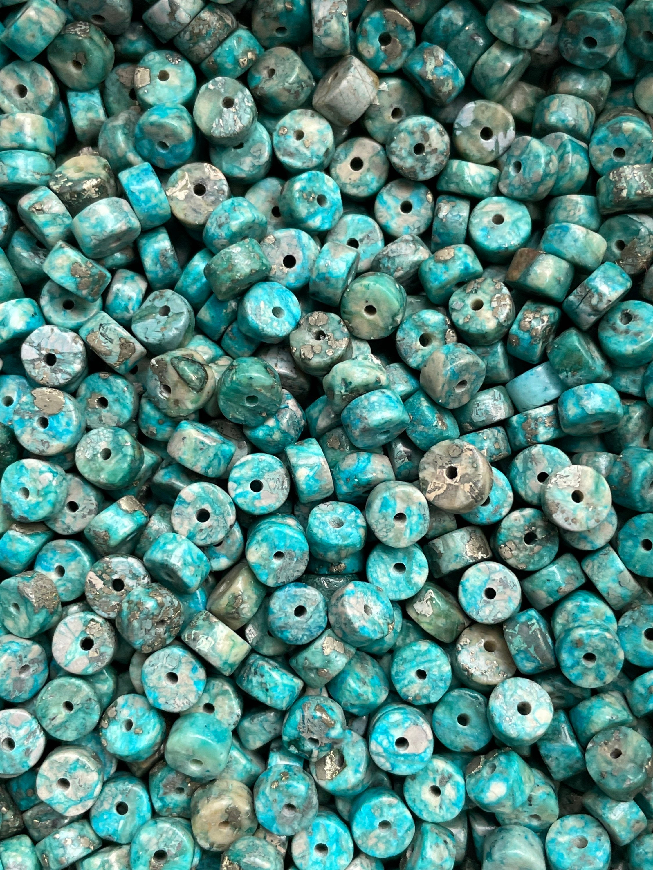 30 Perles En Turquoise Naturel Africain - Diamètre 6 Mm - Réf. REF2708