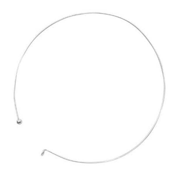 Zilveren metalen ketting, nek niveau, rush, stijf, 45cm dikte 1.3mm met balsluiting