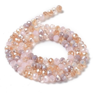 Thread of 113/115 glass beads, crystal, rondelle, faceted