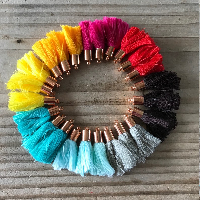3 tassels cotton tip metal rose gold color choice 3 tassels cotton tip metal rose gold color choice