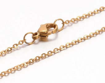 Collier 50,8 cm en acier inoxydable or,vendu par deux