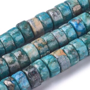 Natural pyrite African turquoise beads, 6x3mm, 1mm hole of 20 beads