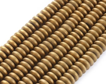 Perle hématite bronze mat rond plat,heishi,8 mm,lot de 20 perles