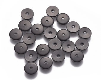 Stainless steel interlayer bead 304,gummental,round flat,8 mm,lot of 20 pcs