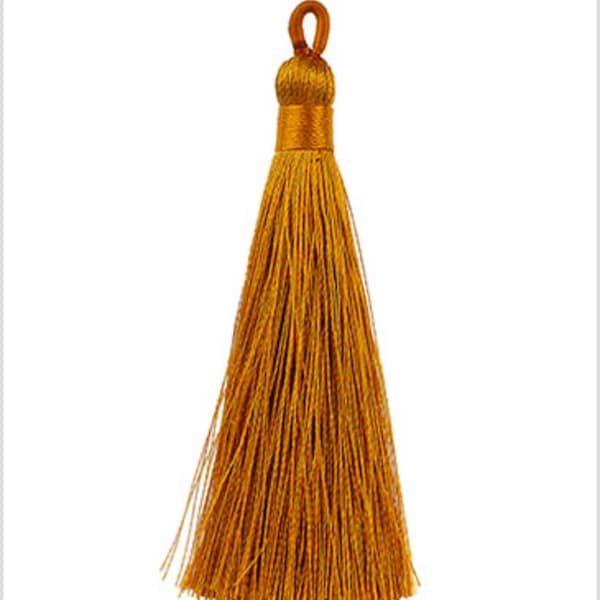 Textile tassel 9 cm gilded