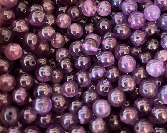 Perle Amethyste naturelle, de Madagascar,grade AA ,6mm,lot de 20 perles