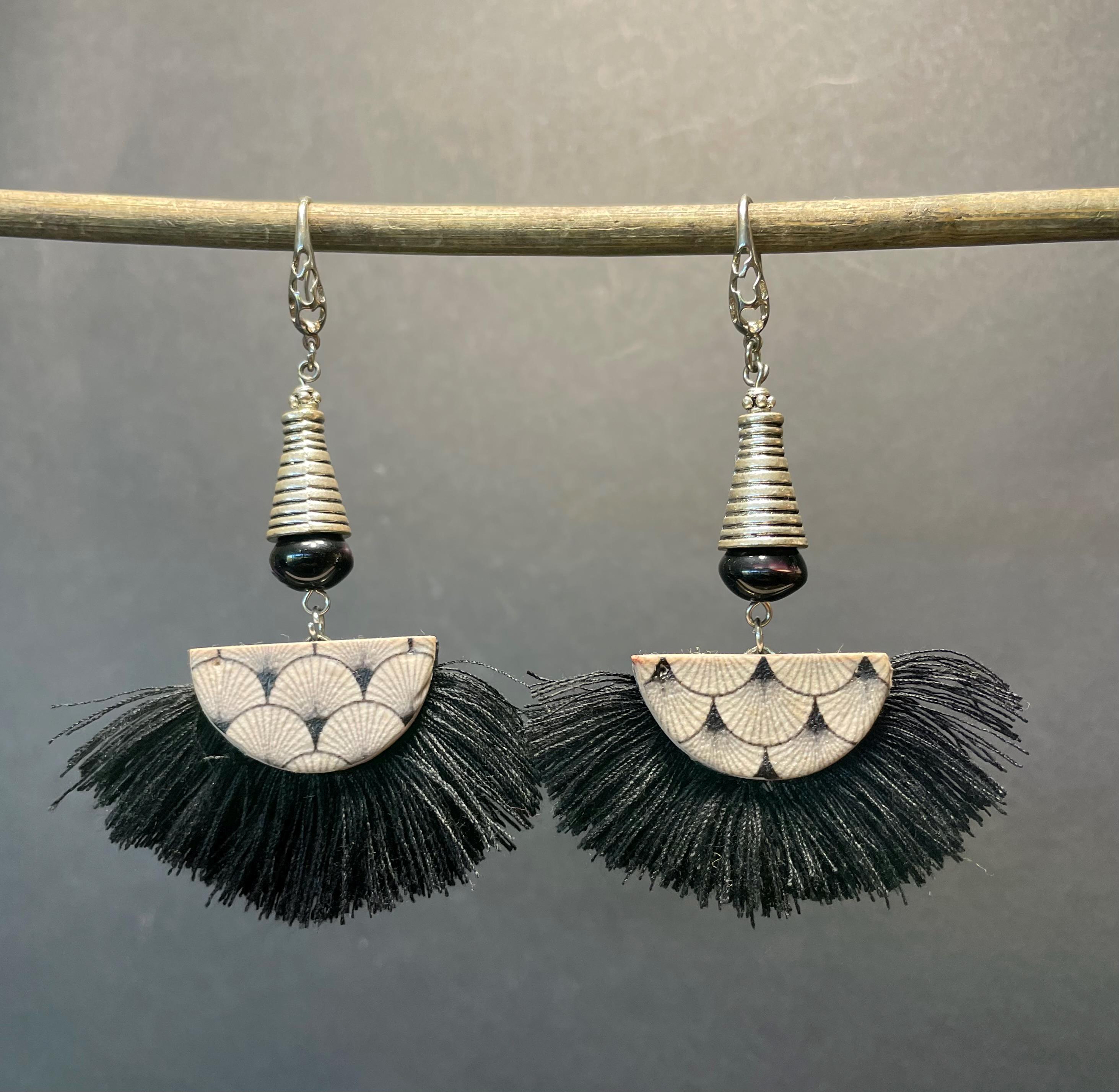Grosses boucles d'oreilles colorées en verre, Boucles d'oreilles