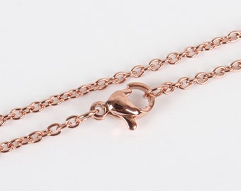 Necklace 45 cm in rose gold stainless steel, sold in pairs