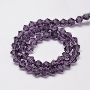 Strand of 93/95 Austrian crystal bicone glass beads, AA grade, faceted