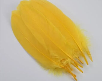 Plume jaune d'or 6-8 pouces/15-20cm, vendu par 4