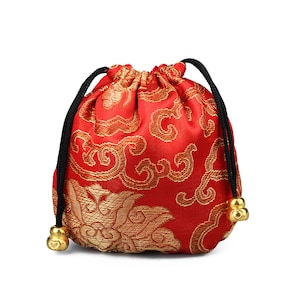 Pochette cadeau,soie épaisse,rectangle,10.5cm sur 11.5cm,lot de 2 pochettes