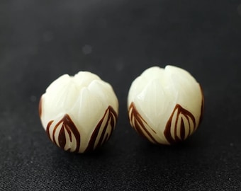 Perles graines de Salacca,lot de 6 perles