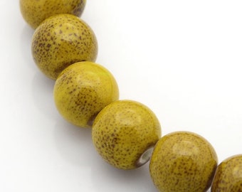 Perle céramique du Pérou,ronde,8 mm trou 2 mm,lot de 10 perles