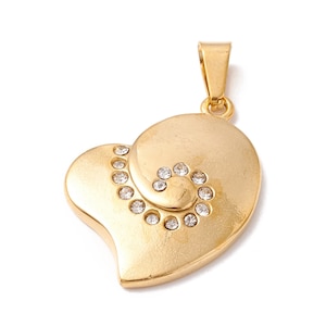 Gold stainless steel heart pendant