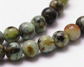 African turquoise bead, 6mm, lot of 20 beads