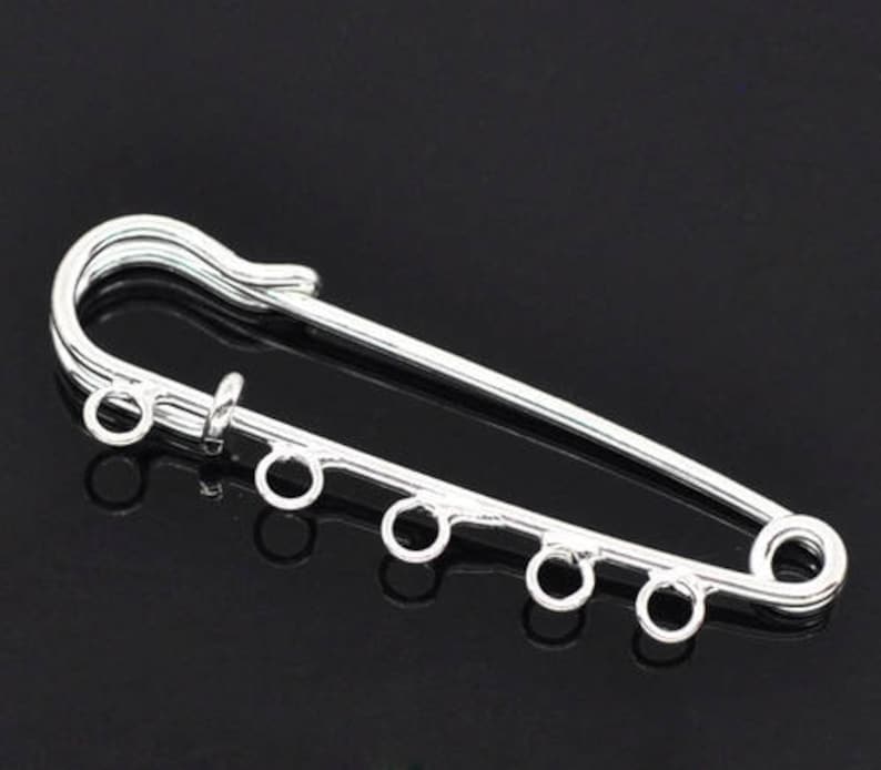 silver set of 7 Pcs PIN brooch 5 holes 5 cm