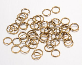 Bronze metal junction rings,4 mm, 15 gis pouch
