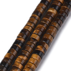 Tiger&#39;s eye beads 6x3mm, pack of 20 beads