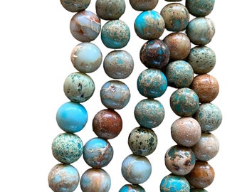 Imperial jasper beads, regalite, round, 8 mm, set of 10 beads