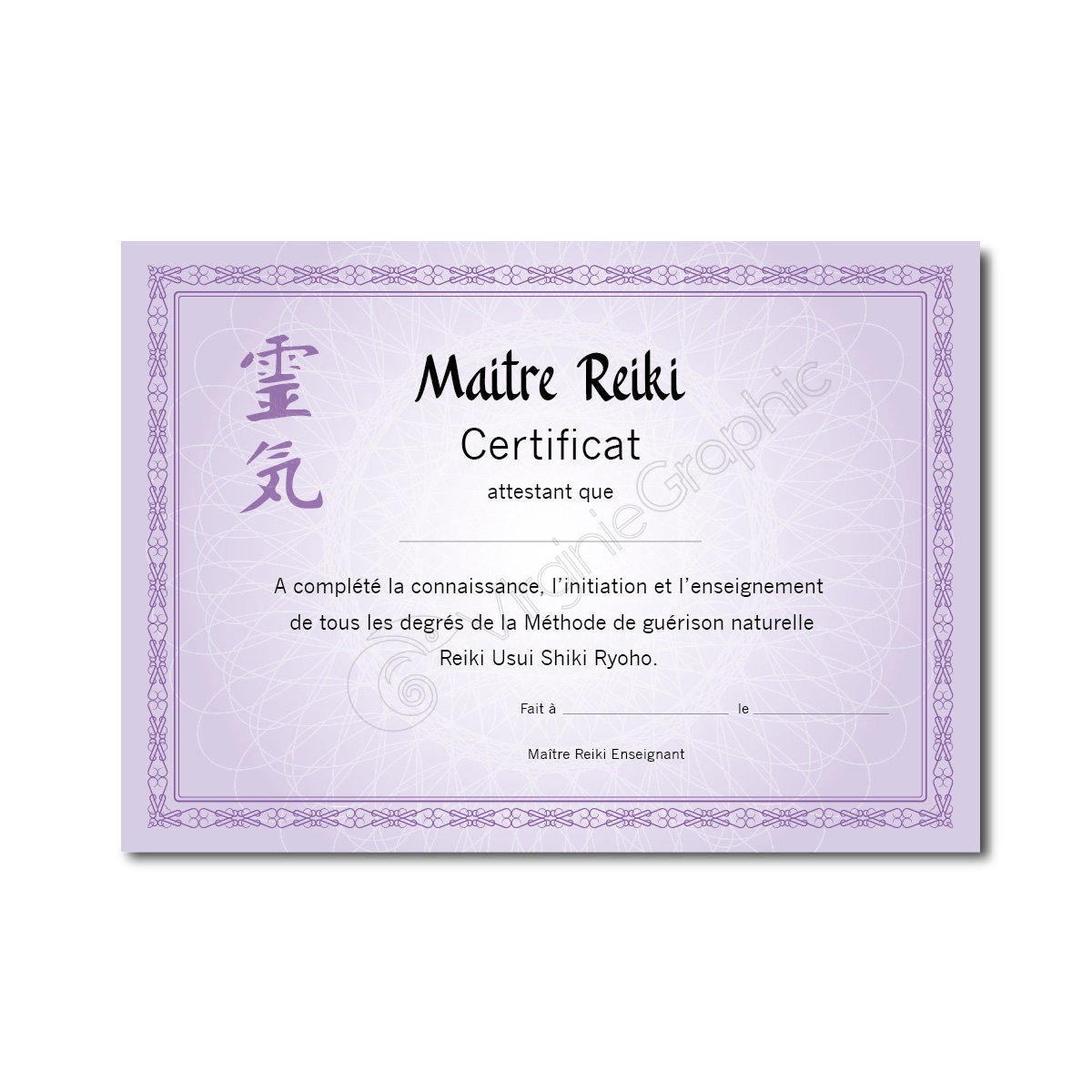 Devenir Maitre Reiki Pour Moins De 20 Euros Certificat de formation et d'enseignement Maître Reiki - Etsy France