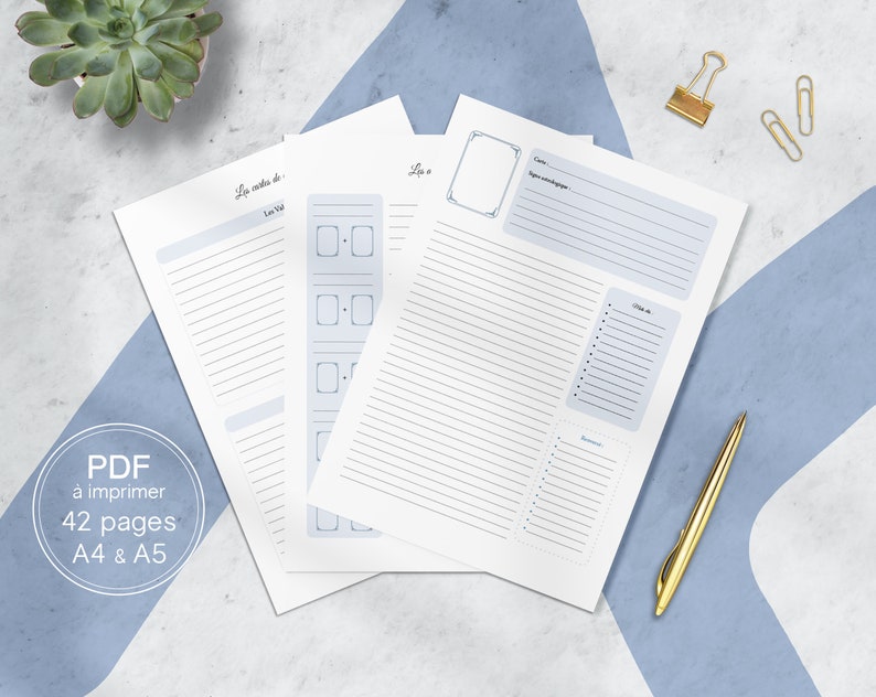 Tarot journal PDF à imprimer 42 fiches en français à télécharger et imprimable aux formats A4 et A5 image 4