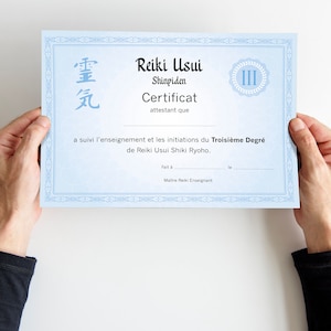 Reiki 3rd degree teaching certificate PDF to print, Usui Shinpiden reiki level 3 certificate for professional practitioners image 2