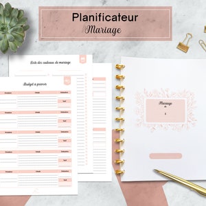 Organiseur Mariage PDF à imprimer, 48 fiches en français à télécharger et imprimables aux formats A4 et A5
