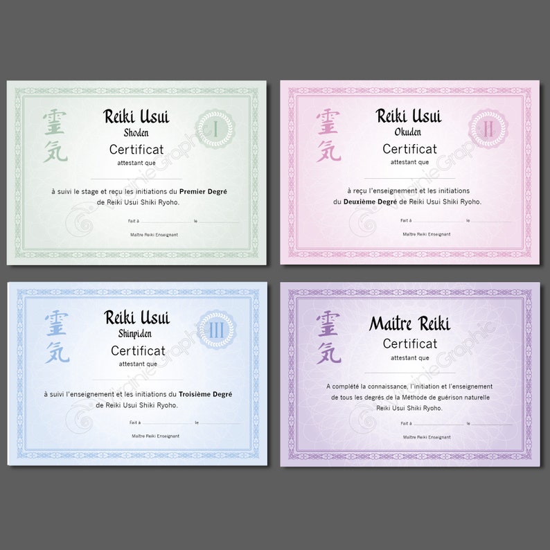 Reiki 3rd degree teaching certificate PDF to print, Usui Shinpiden reiki level 3 certificate for professional practitioners image 4