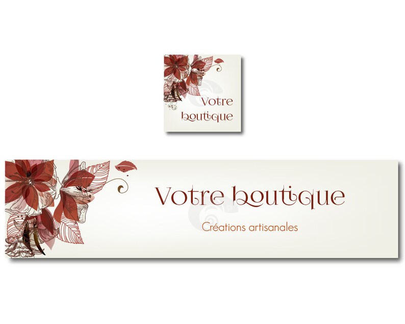 Custom Floral Banner Etsy Banner Banner Banner Custom Etsy