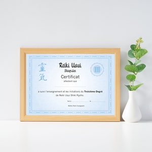 Reiki 3rd degree teaching certificate PDF to print, Usui Shinpiden reiki level 3 certificate for professional practitioners image 3