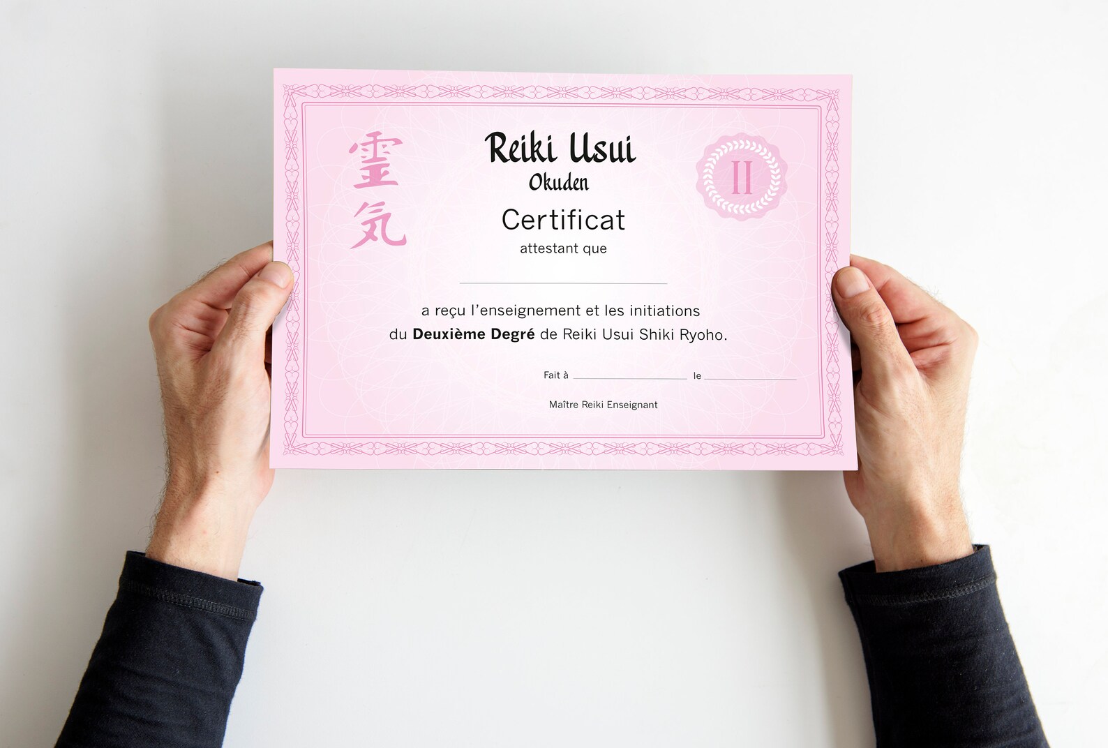 Lot de 4 certificats Reiki PDF à imprimer, Diplômes de formation d