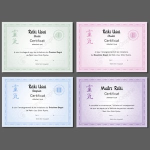 Certificat Reiki d'enseignement 2 ème degré PDf à imprimer, Diplôme de formation de stage Reiki Usui niveau 2 Okuden image 4