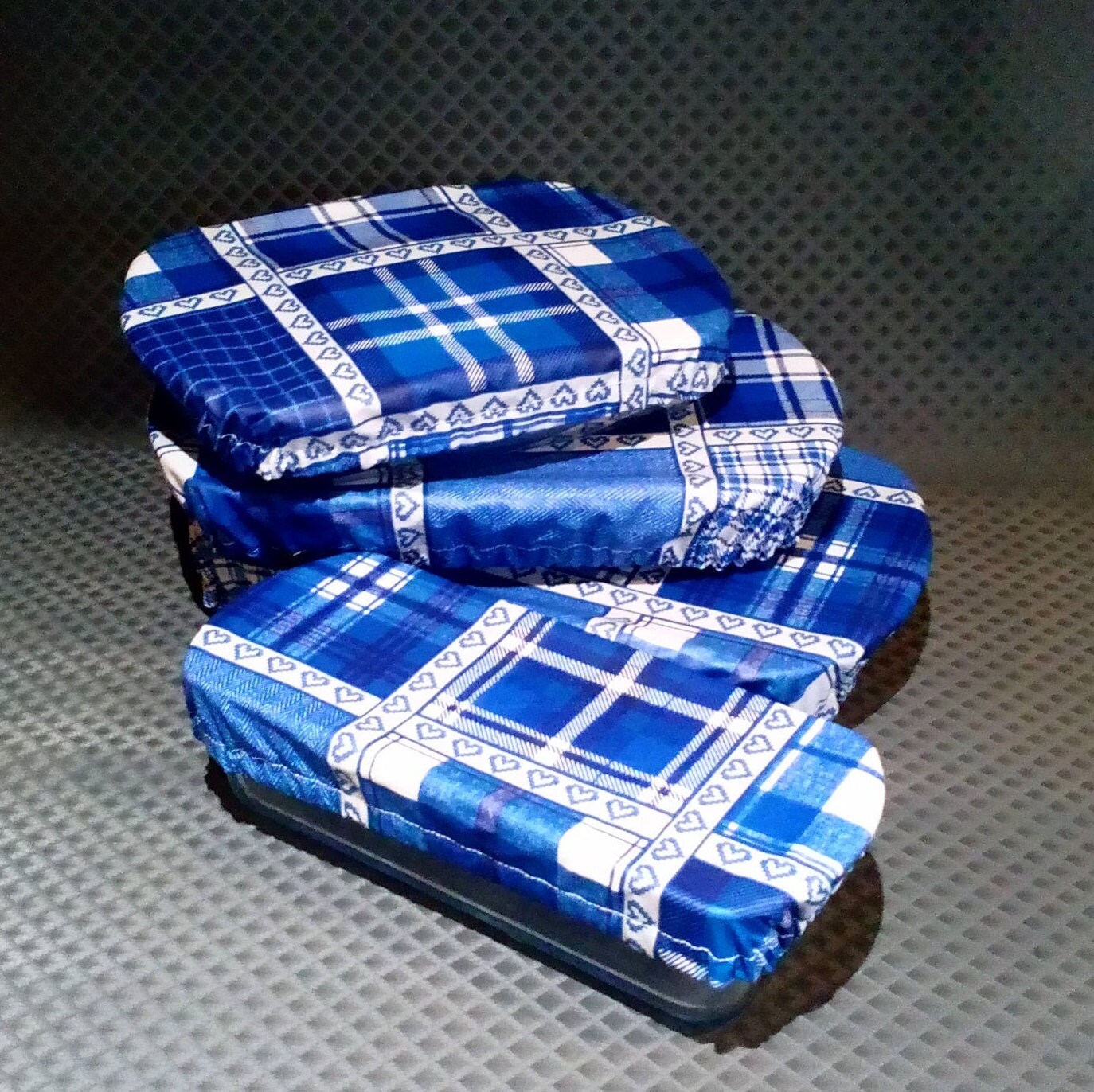 Lot de 4 Charlottes Pour Plats Rectangulaires et Moule à Cake, Couvre Plat, Coton Enduit, Zéro Déche