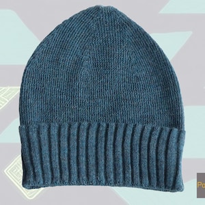 Unisex beanie baby alpaca 100%, Soft and Stretchy blue baby alpaca hat with Ribbed Edge, unisex rib cuff beanie, fits for almost everybody.