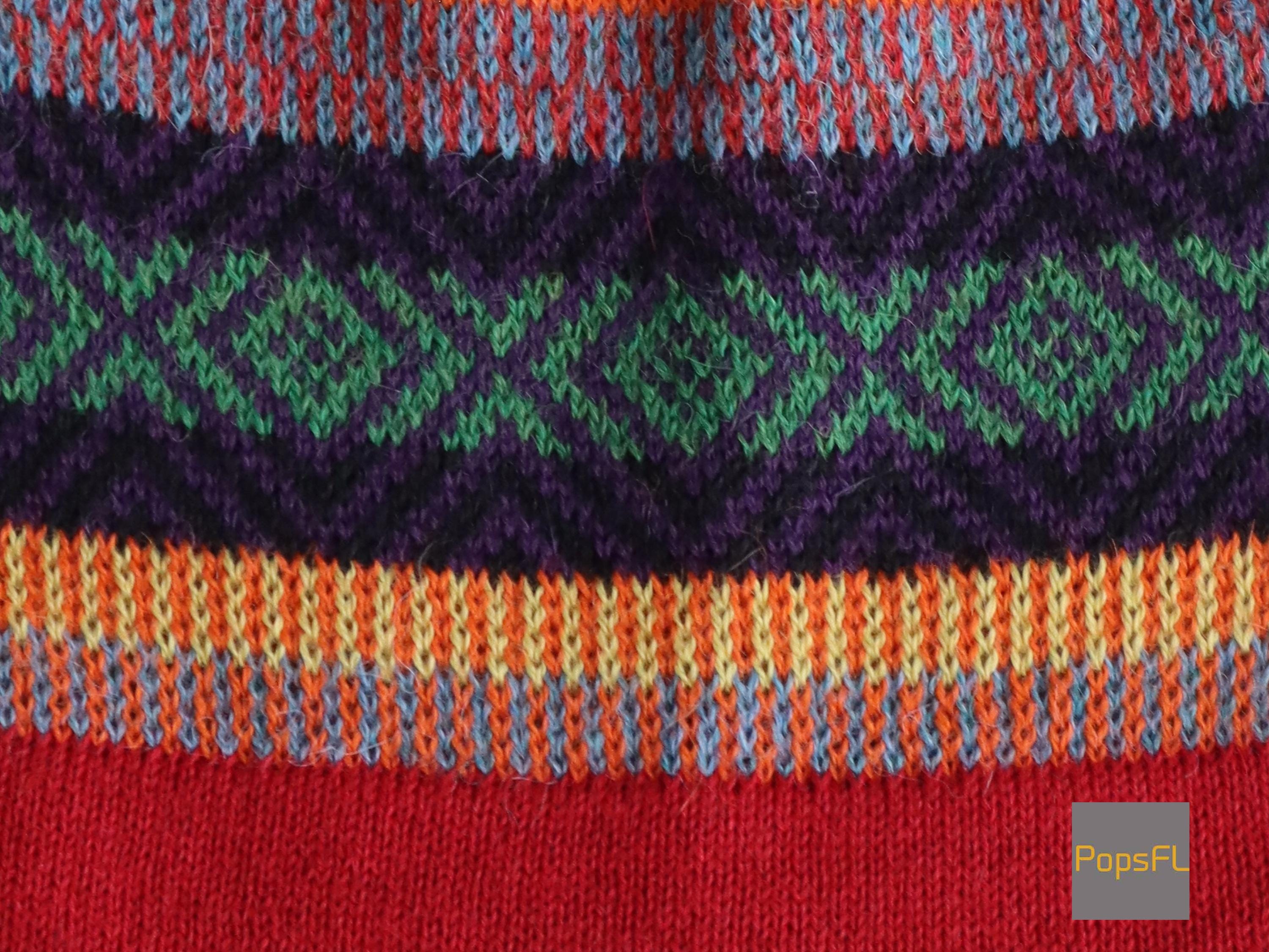 100% Baby Alpaca Multicolored Beanie NWT Peruvian Dots Beanie Alpaca Heavy Knit Bright Shades Adult  main image 2