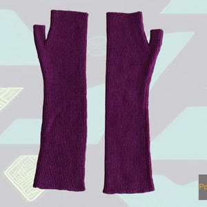 Women gloves, long fingerless alpaca gloves, hand knitted wrist warmers, arm warmers, sustainable fair trade fingerless gloves, color barney