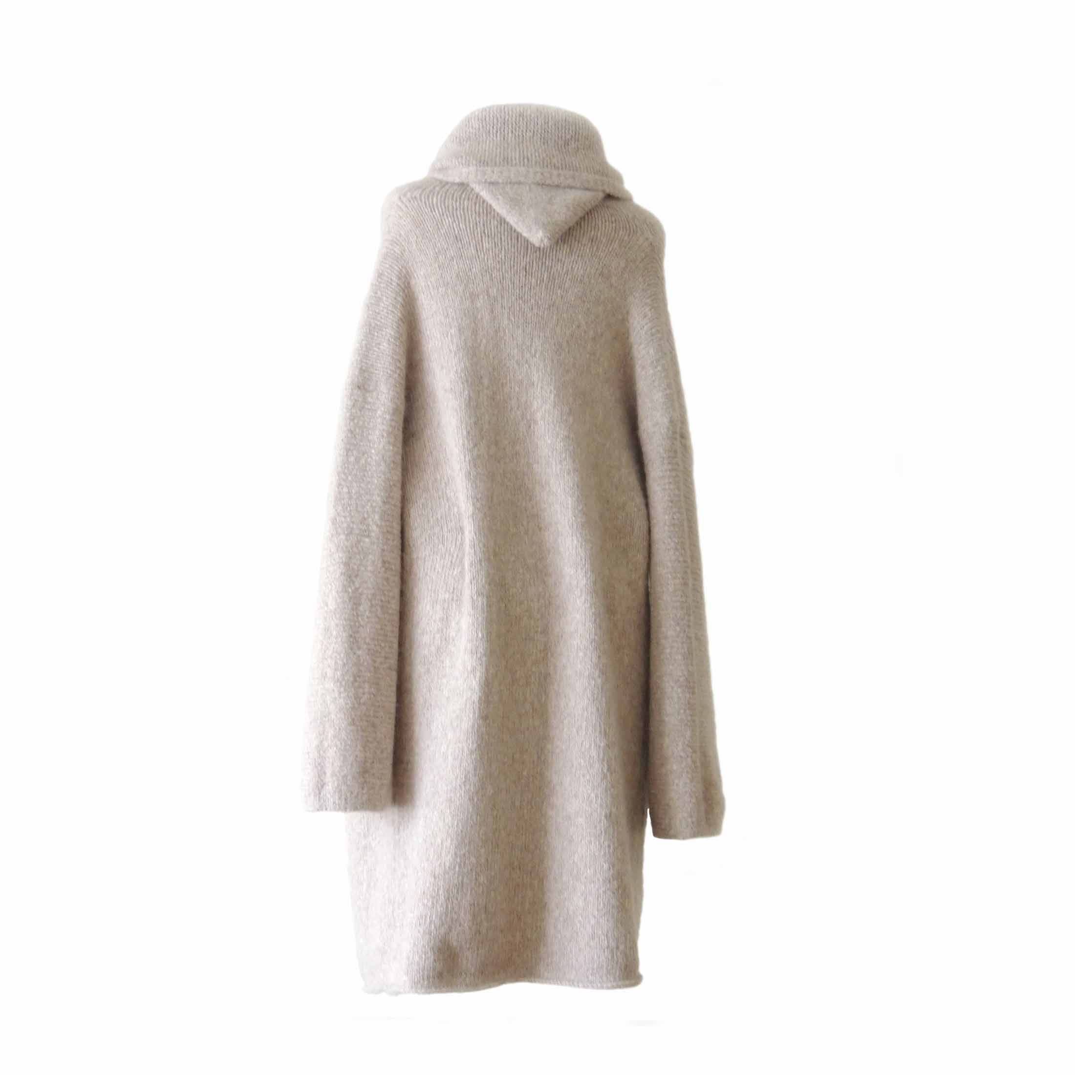 Capote Coat Cardigan Hand Knitted Oversized Hooded / Non - Etsy