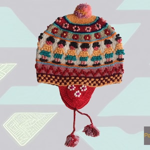 Peruvian Hat, Chullo With Embroidered Details, Handmade Woolen Hat