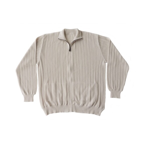 mens zipped cardigan with collar and side pockets