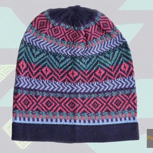 Unisex beanie baby alpaca 100%, multi color pattern jacquard knitted, women&#39;s hat, men&#39;s hat.