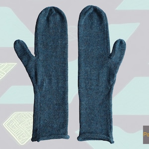 Women gloves, knitted mittens baby alpaca 100%, women alpaca wool mittens, winter alpaca gloves blue gray mélange alpaca women&#39;s gloves.