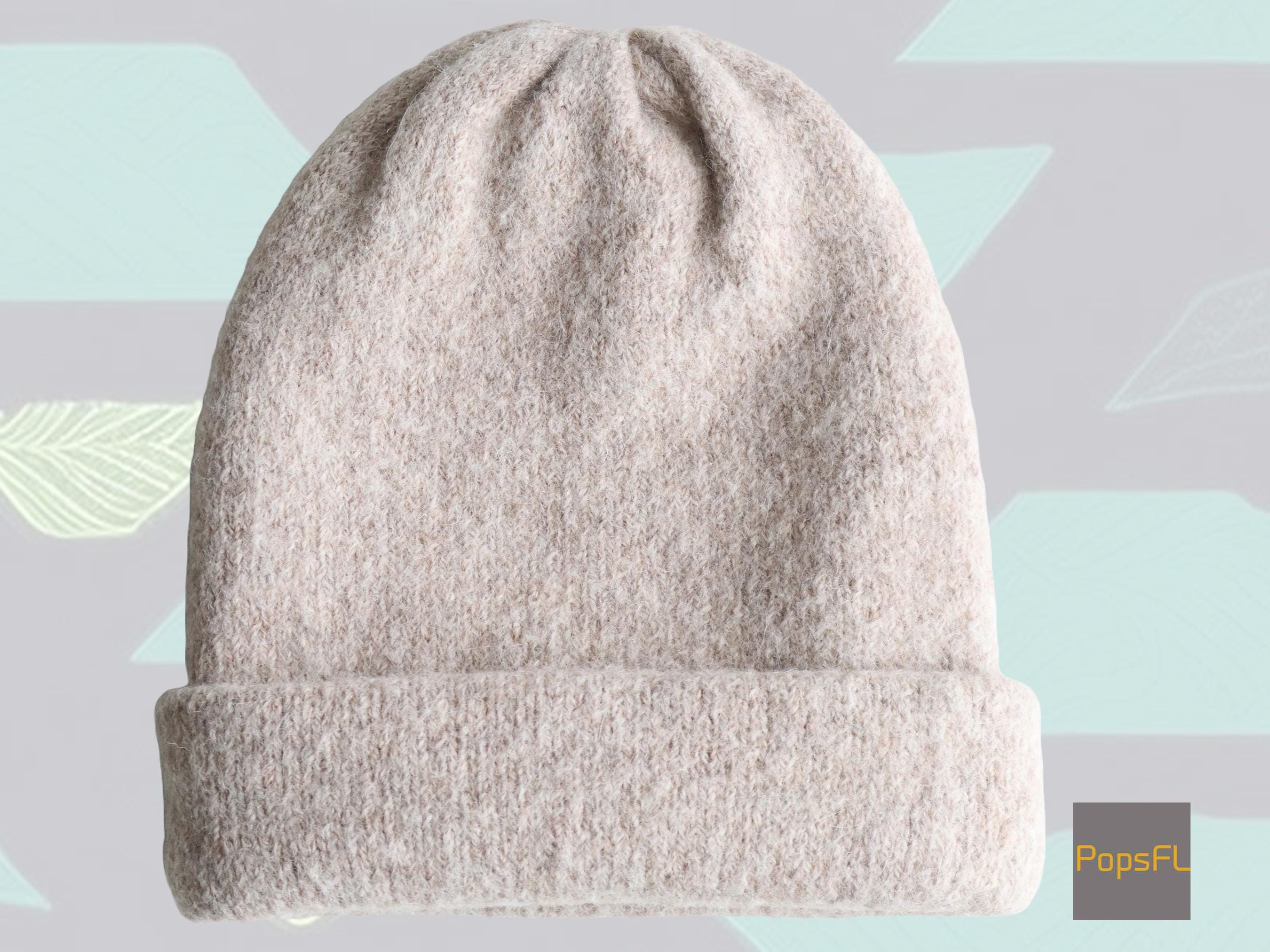 Unisex Alpaca Beanie, Double Knitted Felted Winter Hat 
