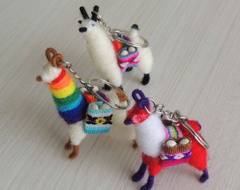 50 Mini Llama keychains handmade in Peru pack of 50 pieces