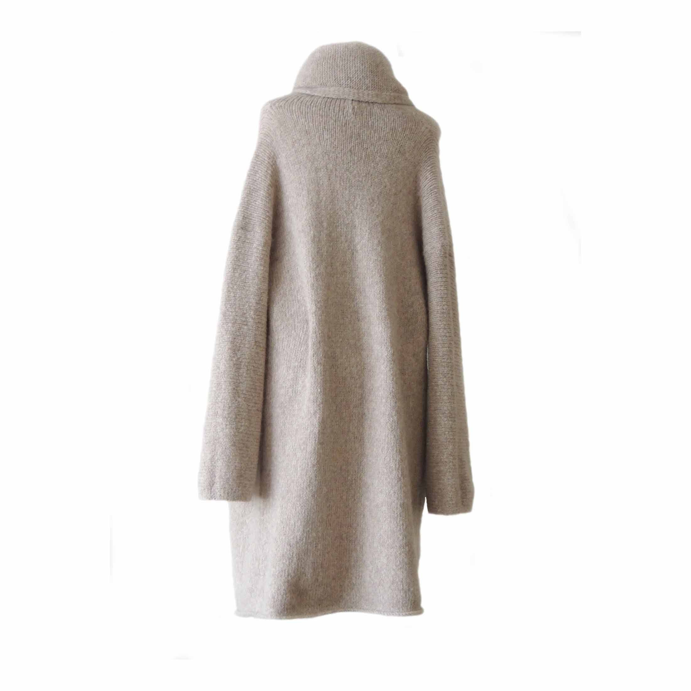 Capote Coat Cardigan Hand Knitted Oversized Hooded / Non - Etsy