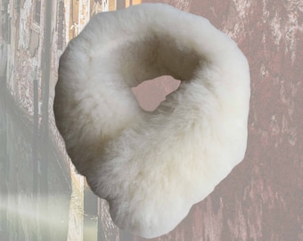 Baby alpaca fur scarf sumptuously soft, creme white