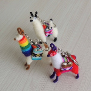 25 Mini Llama keychains handmade in Peru pack of 25 pieces