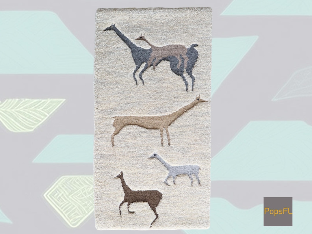 Handwoven Alpaca Wool Rug, Relief Alpaca Design, Artisan Craft (39 X 20 ...